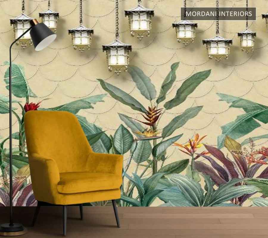 GREEN VINTAGE TROPICAL WALL MURALS _ I